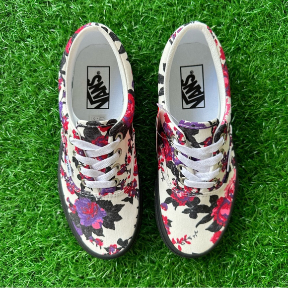 🍀New Vans Era Florals White / Black - Picture 3 of 6